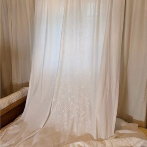 Simply Shabby Chic White Linen Curtain panels